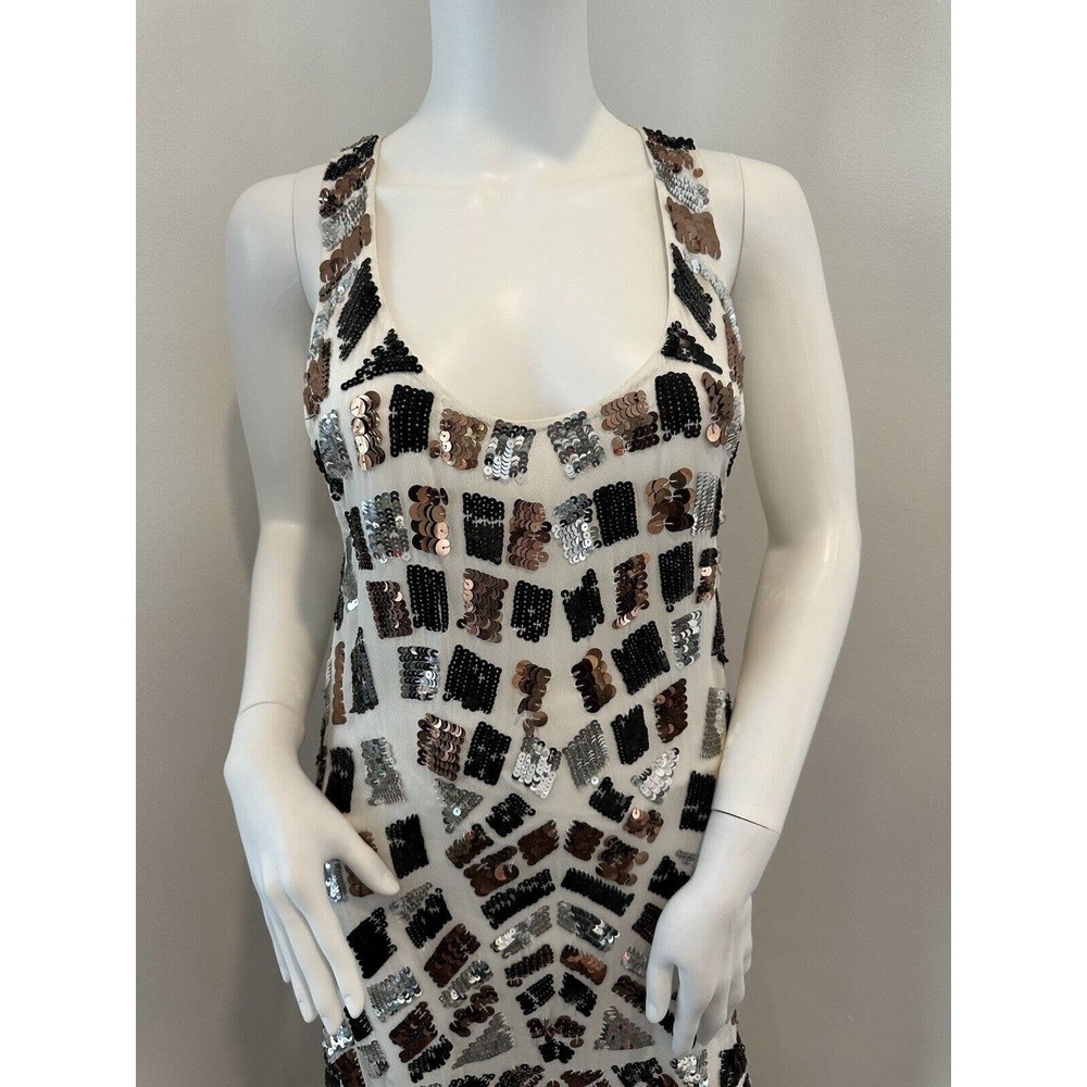 Tessora Womens Razor Back Hi Lo Multicolored Sequin Dress size XS NWT Orig $385 - Picture 5 of 16
